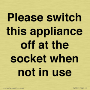 Please switch this appliance off at the socket when not in use